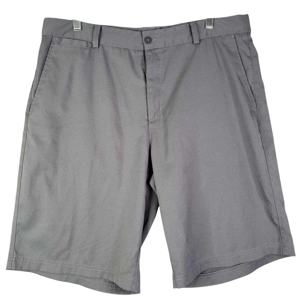 Nike Golf Shorts Mens Size 34 Gray Flat Front Chino Pockets Modern Fit